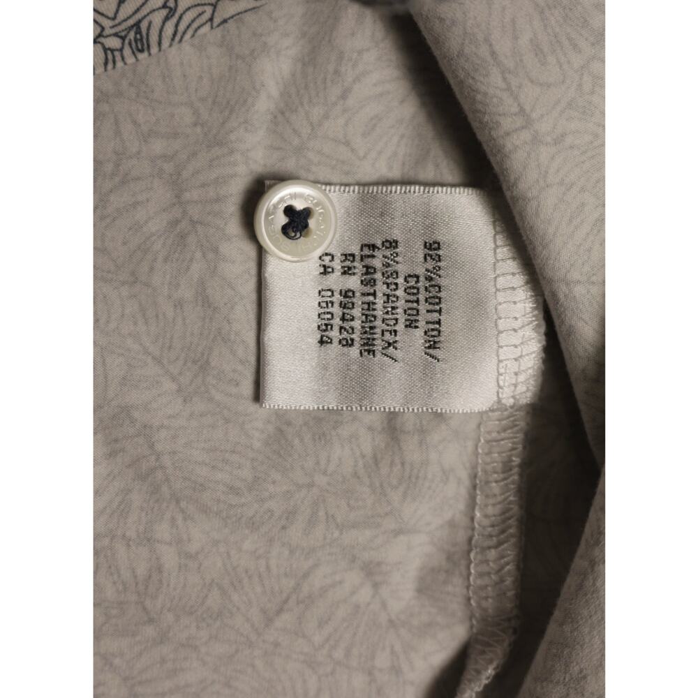 Bugatchi OoohCotton Tech Polo Men’s Size L White Blue Leaf Print 8-Way Stretch - Picture 5 of 10